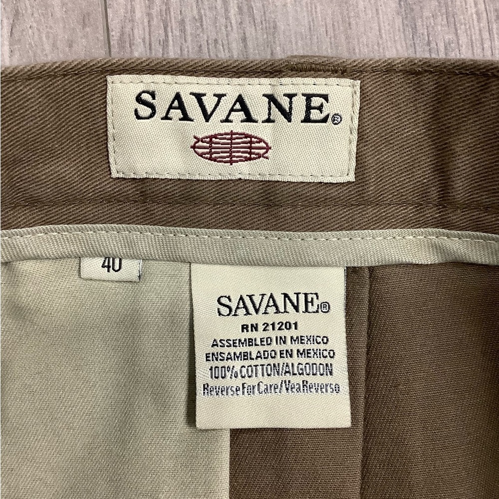 Men's Savane 40 XL Shorts Toffee Pleated Chino Khakis 4 Pockets Golf Cotton NWT - Picture 8 of 8